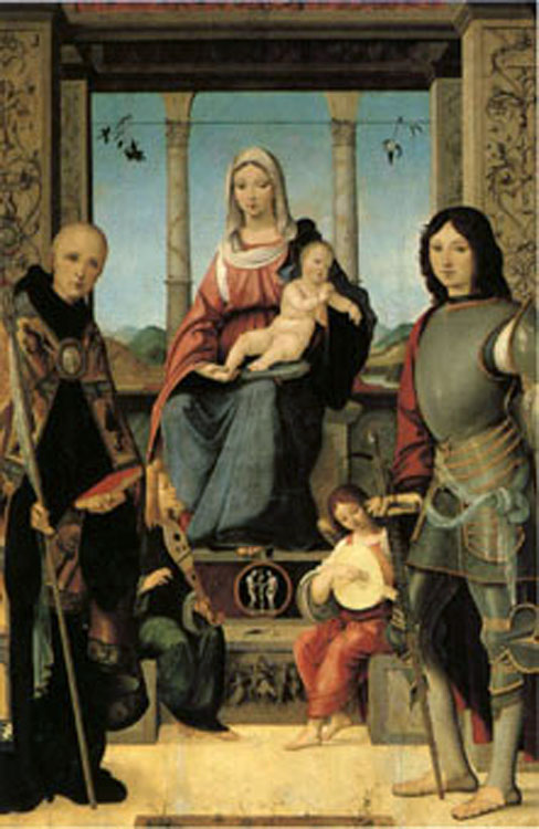 The Virgin and Child with Saints Benedict and Quentin and Two Angels (mk05)